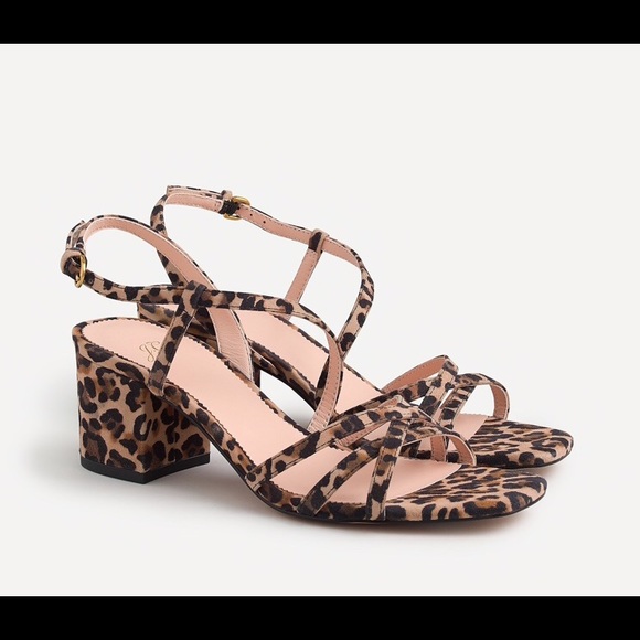 J Crew Odette strappy sandals in Leopard Suede - Picture 4 of 6